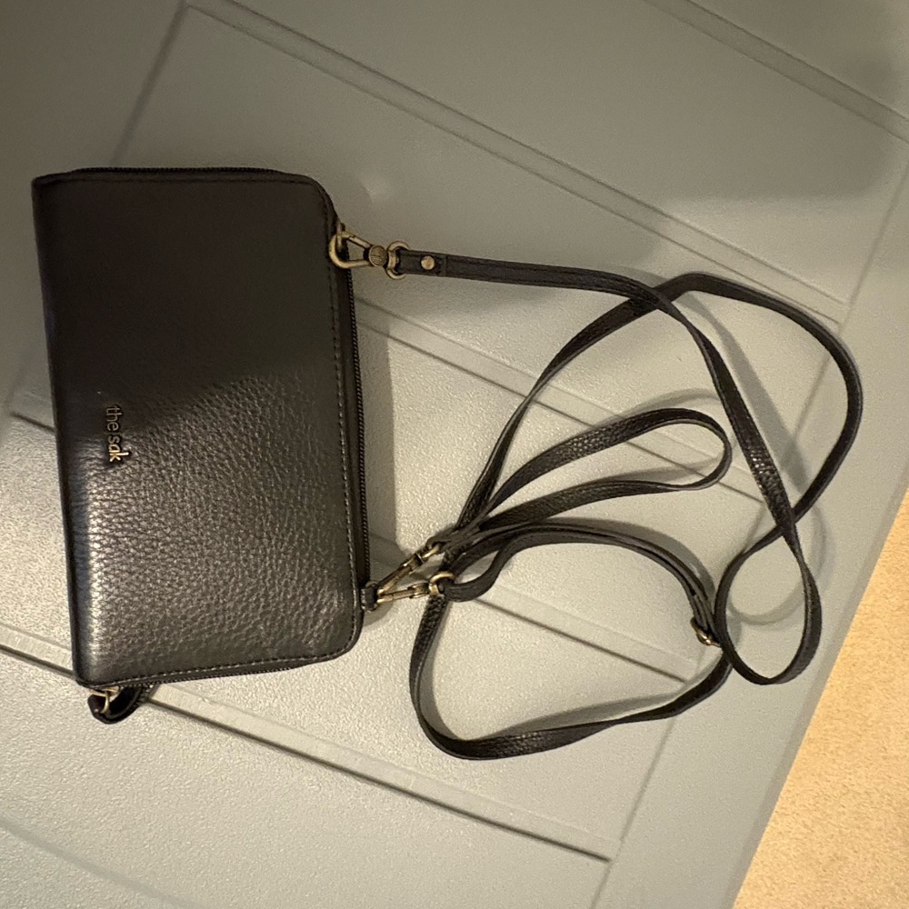 The Sak Black Leather Crossbody Bag